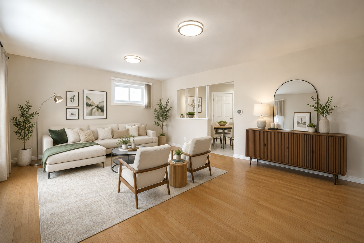 Room after AI virtual staging by Home Perception